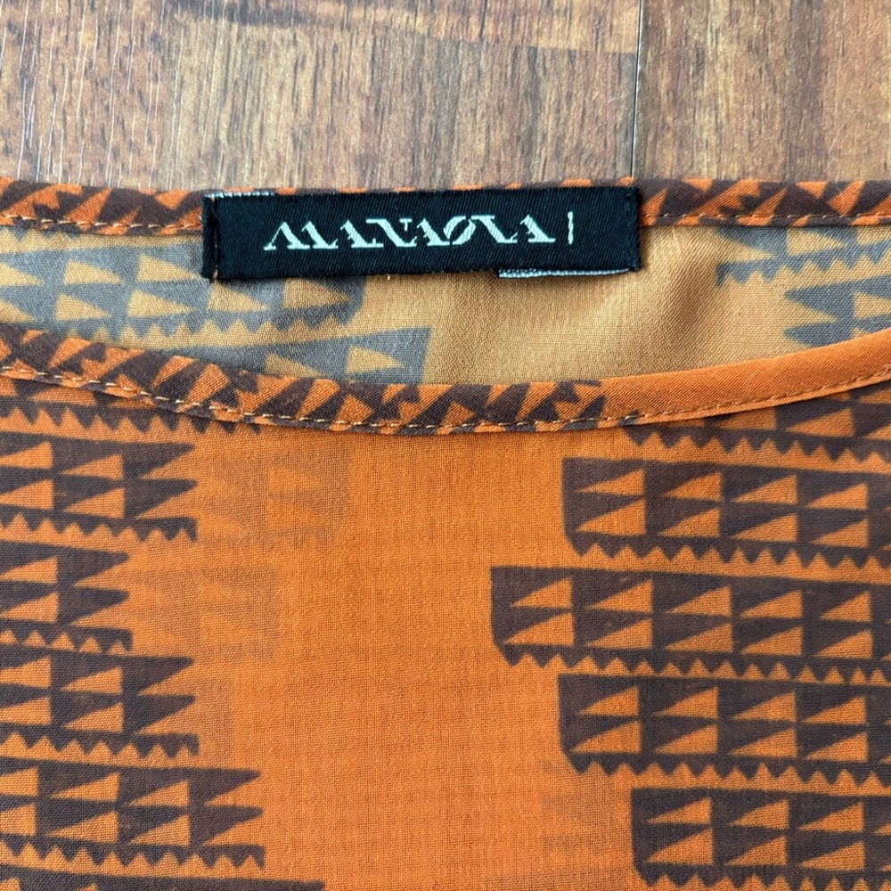 Manaola Orange and Brown Women's Blouse - Picture 2 of 2
